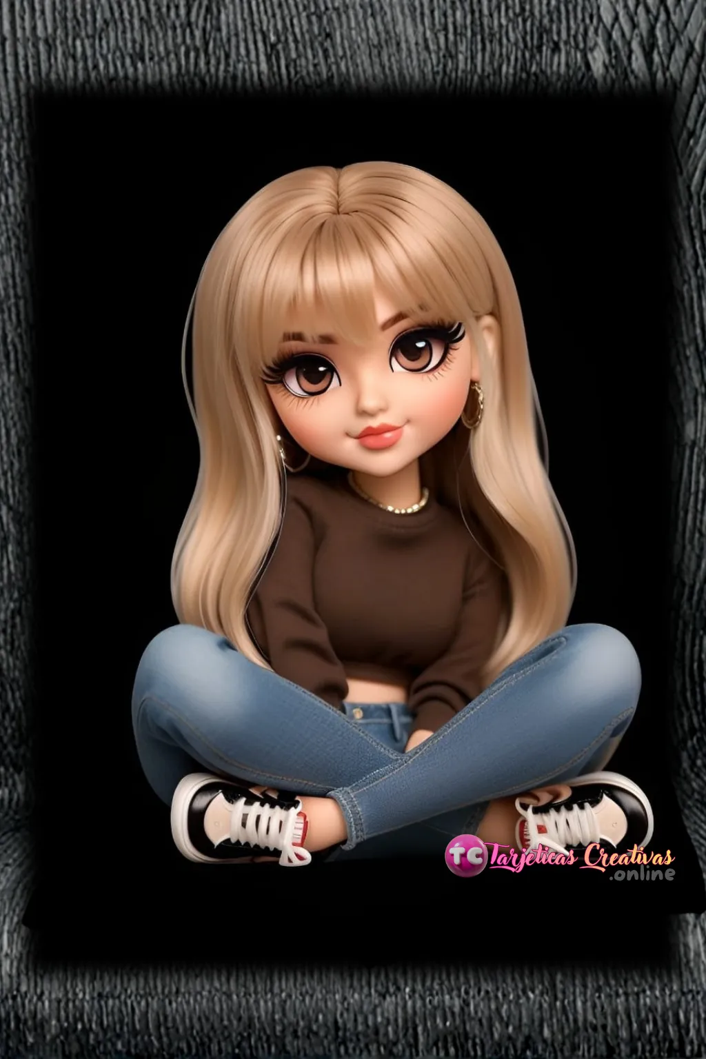 Mujer hermosa de pelo rubio sentada