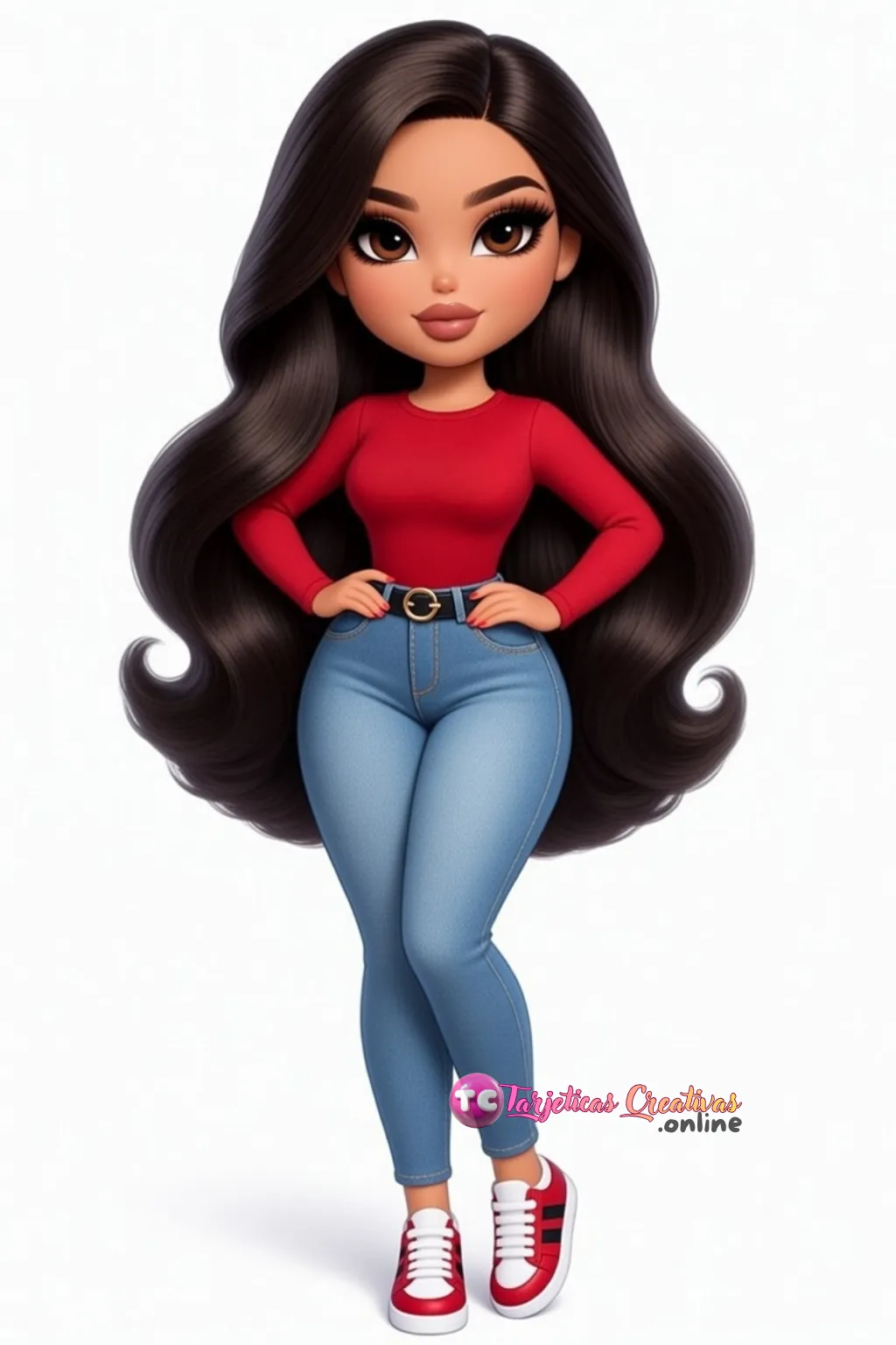 Mujer modelo pelo castaño parada