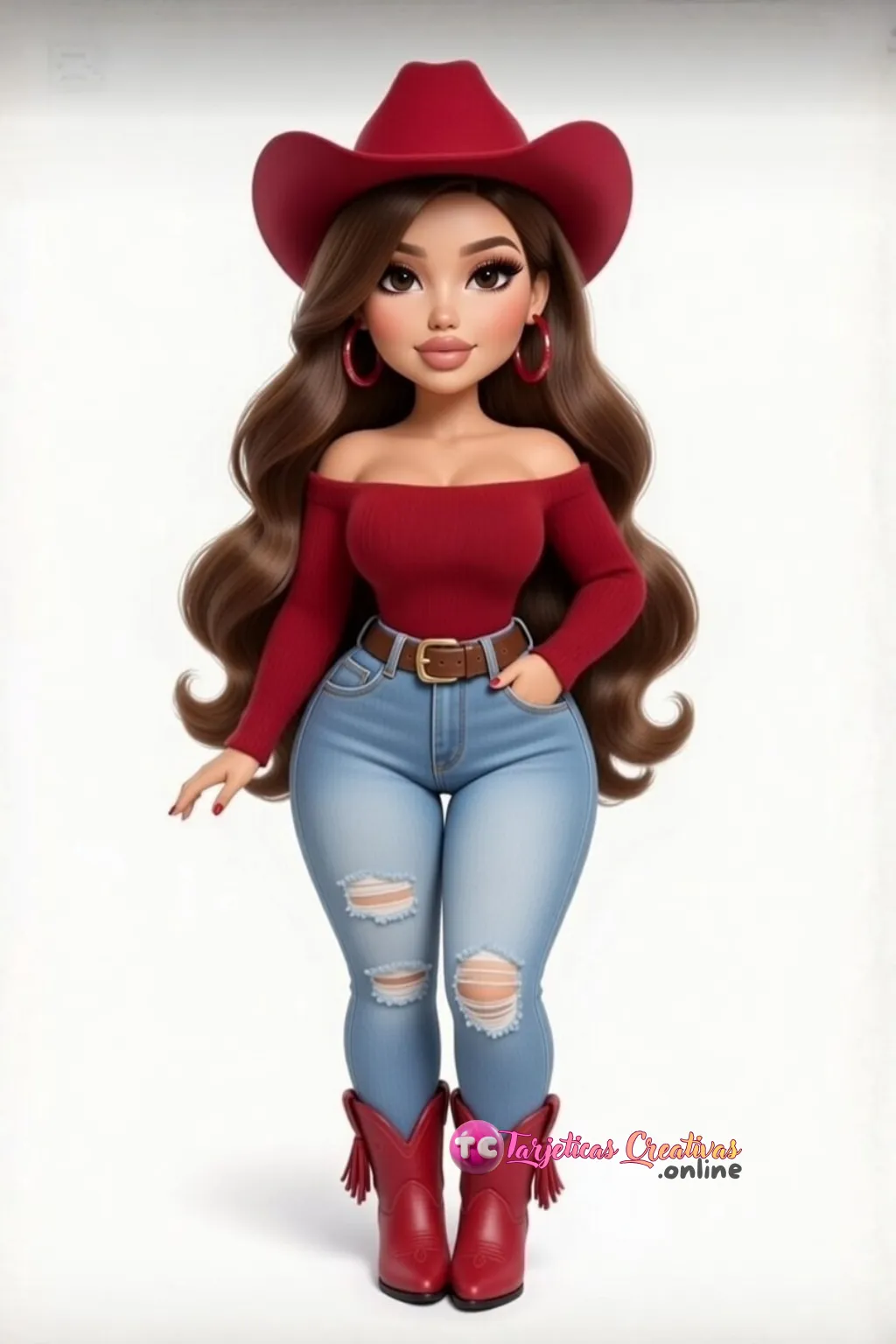 Mujer modelo de pelo castaño parada con sombrero