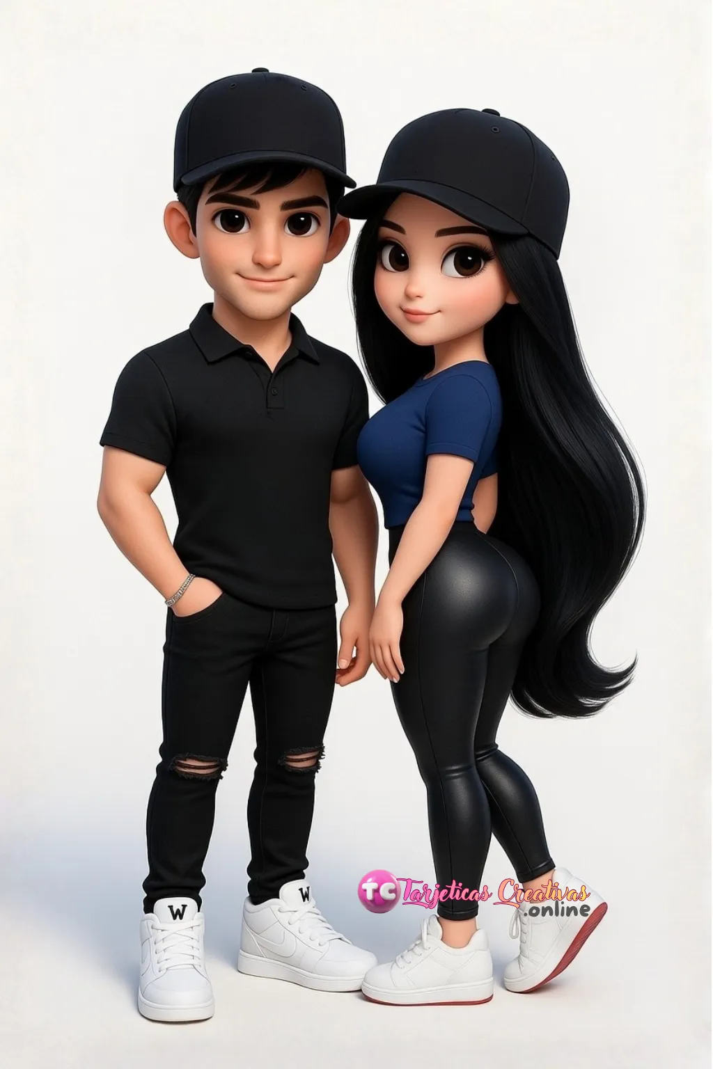 Tarjeta personalizada de Mejores Amigos con gorra y estilo urbano