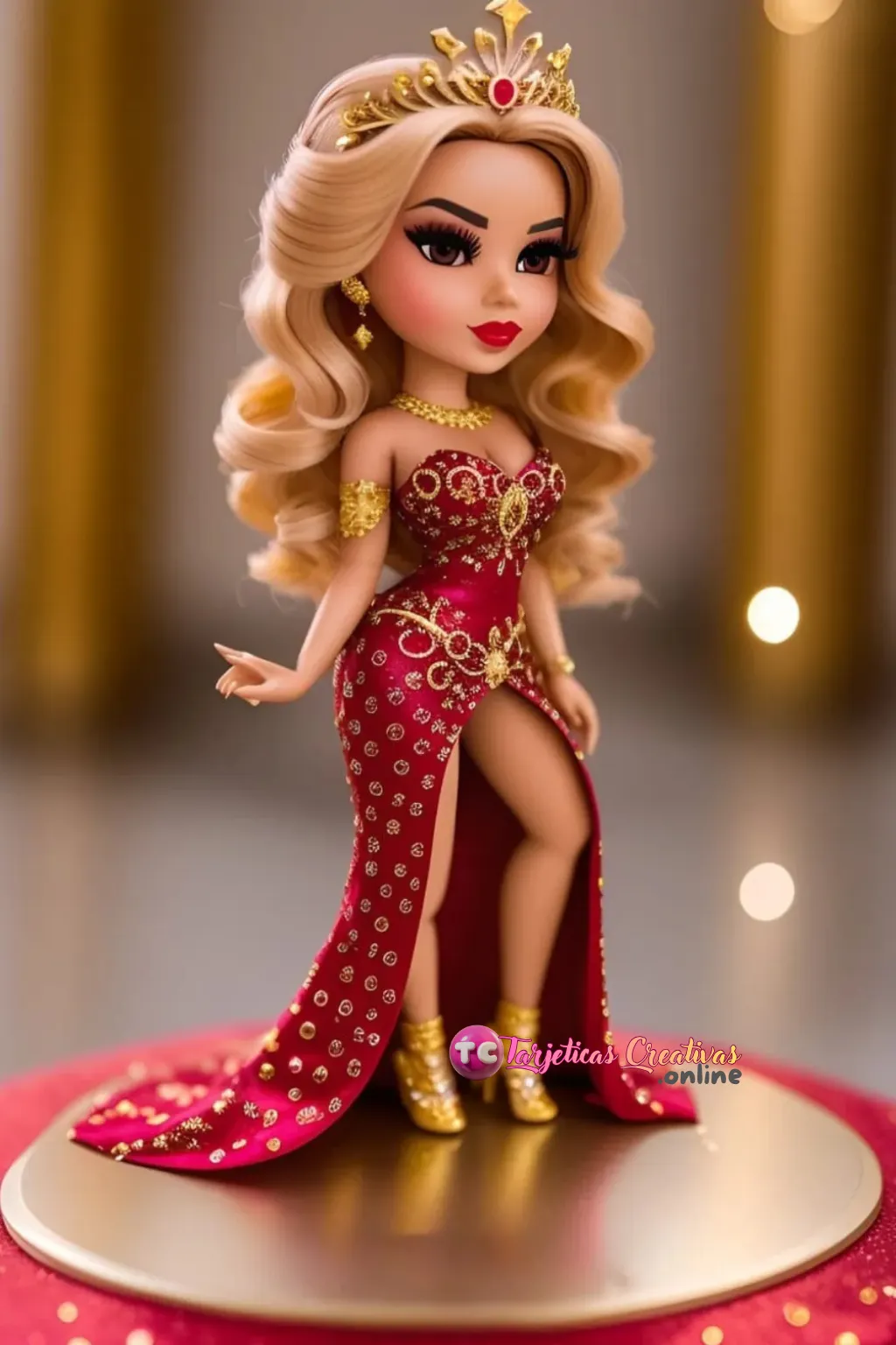 Muñeca pelo negro peluquera en Display