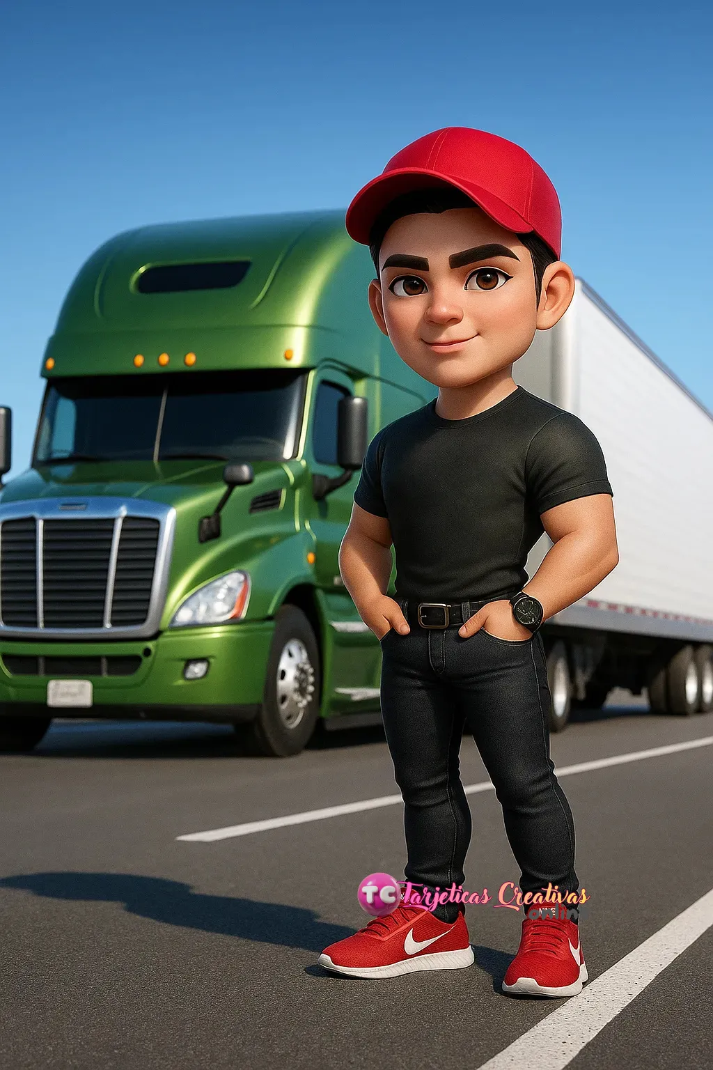 Hombre pelo castaño con gorra conductor de transporte